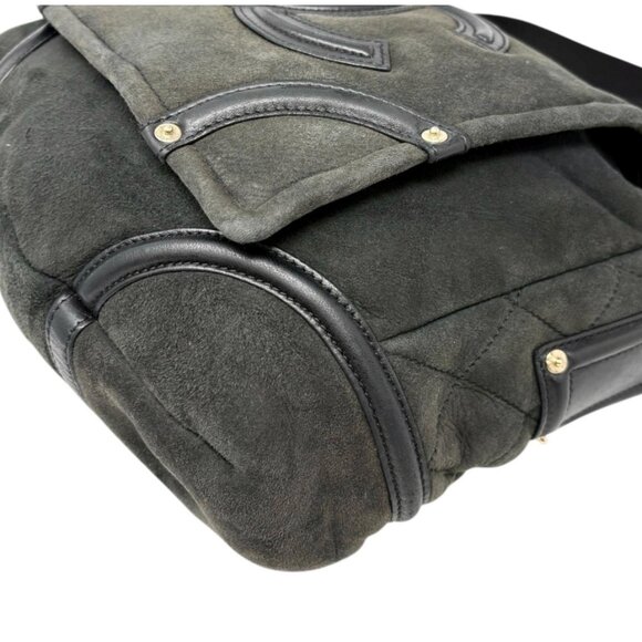 CHANEL Vintage 2006 CC Shearling Messenger Crossbody Bag Black Mouton [106207] - Picture 9 of 15